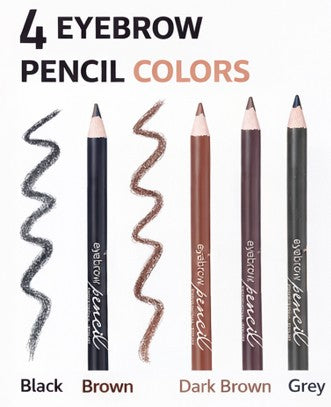 Glam21 4-in-1 Eyebrow Pencil Set - Black, Brown,Grey & Dark Brown (Pack of 4)