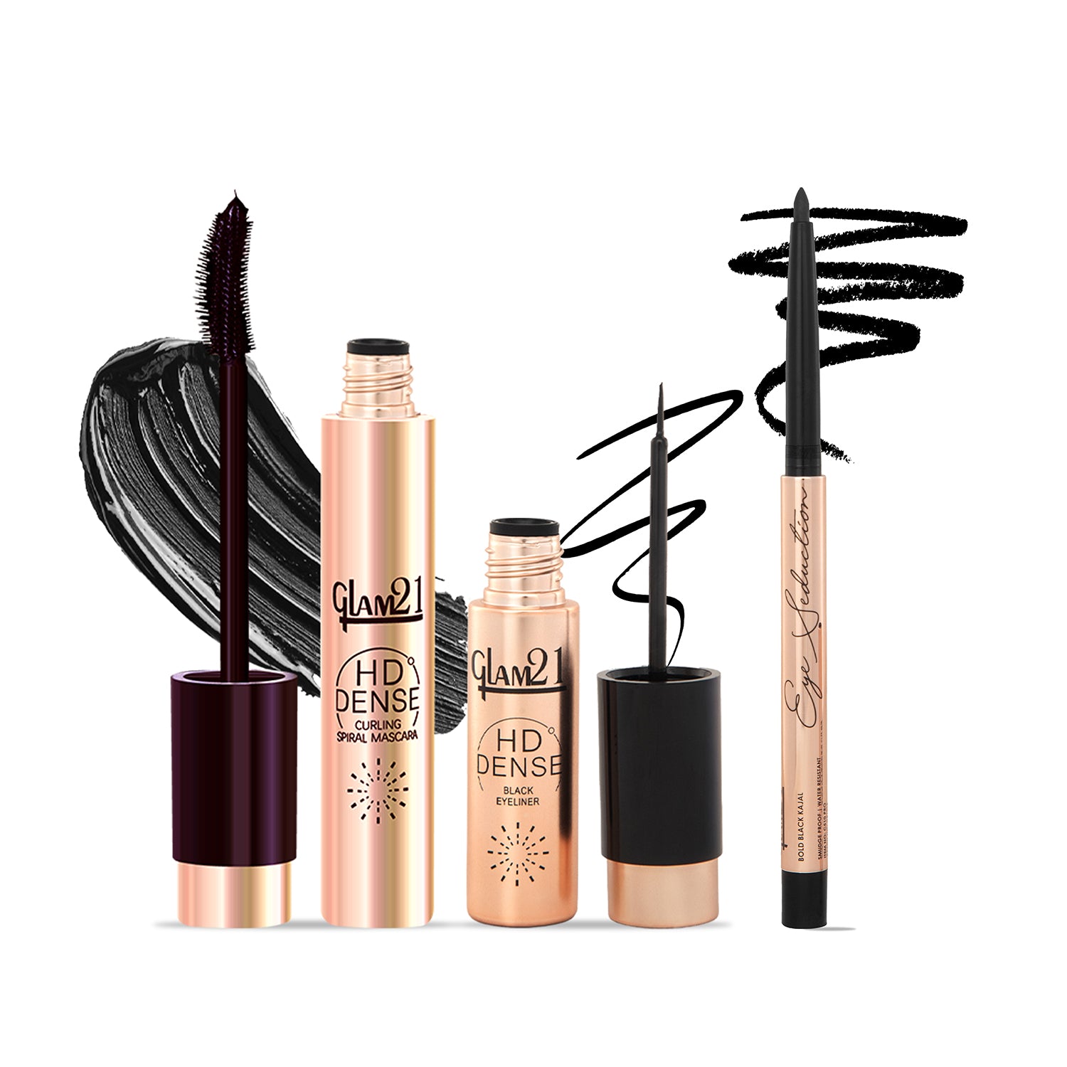 Eye Makeup Trio Combo –Mascara & Eyeliner & Kajal