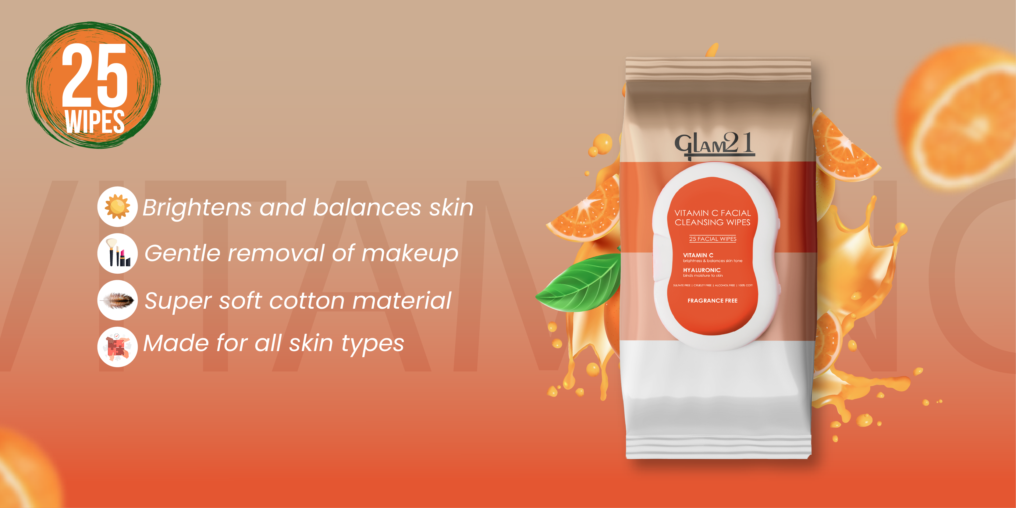 Make-up Remover Wipes With Vitamin C & Hyaluronic Acid banner