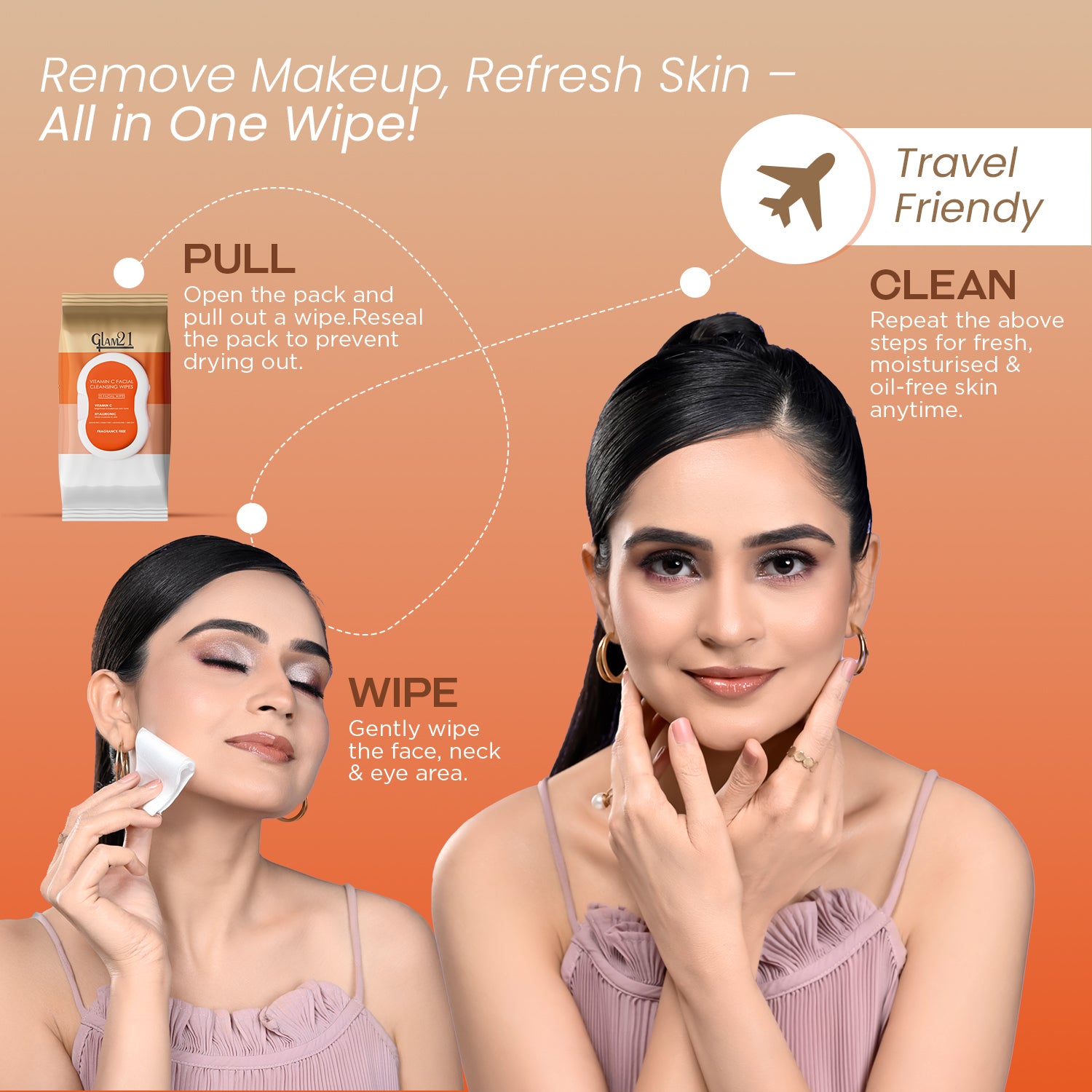 Make-up Remover Wipes With Vitamin C & Hyaluronic Acid