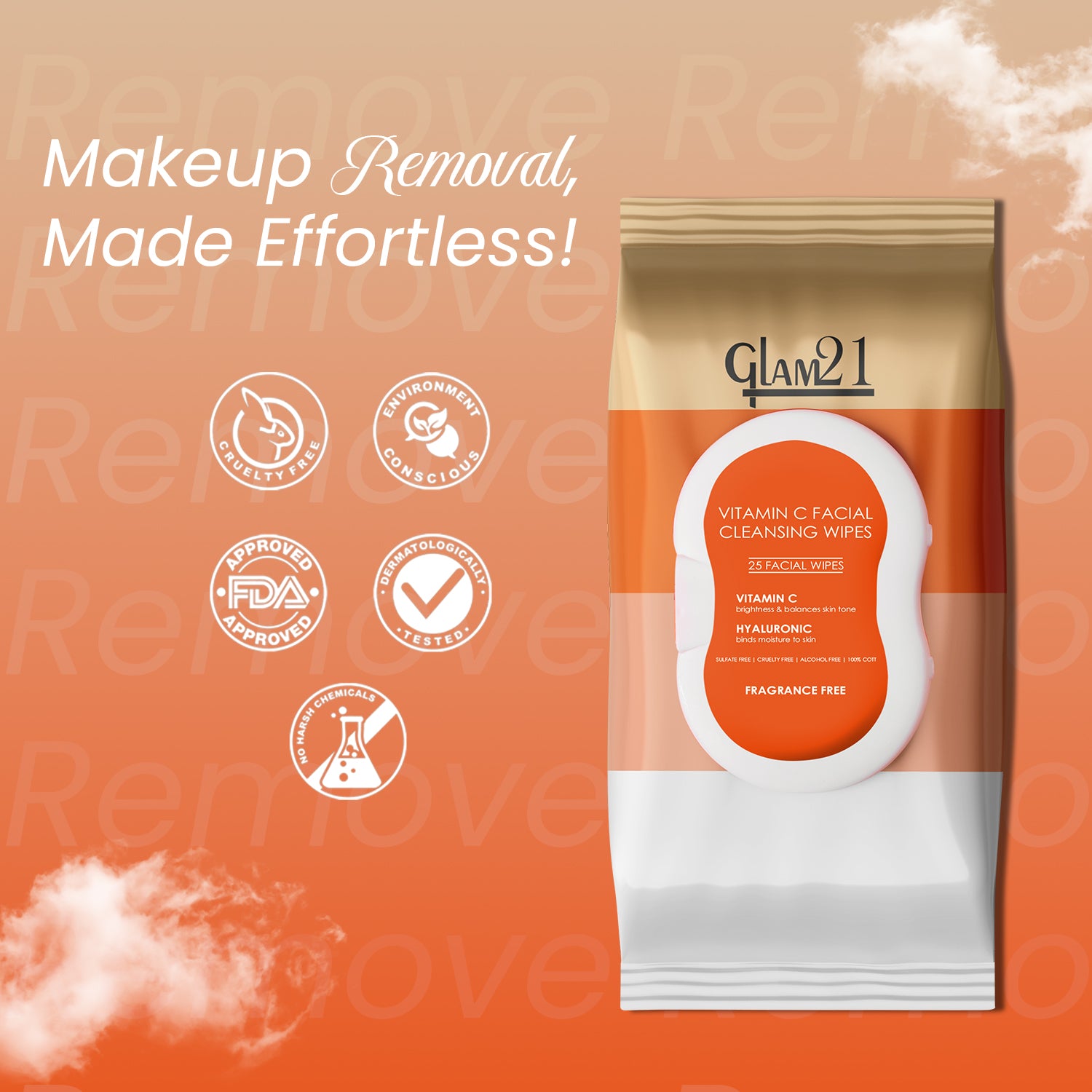 Make-up Remover Wipes With Vitamin C & Hyaluronic Acid