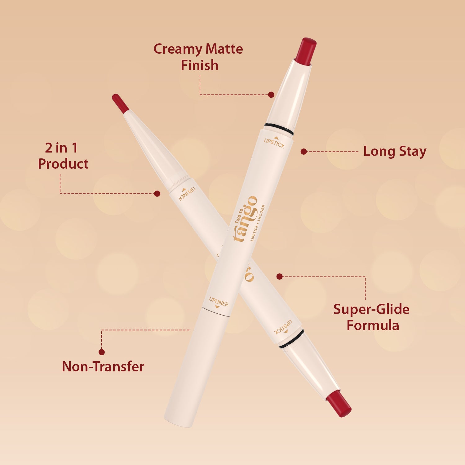 Two To Tango Lip Liner + Lipstick & Double Drama Kajal+ Eyeliner