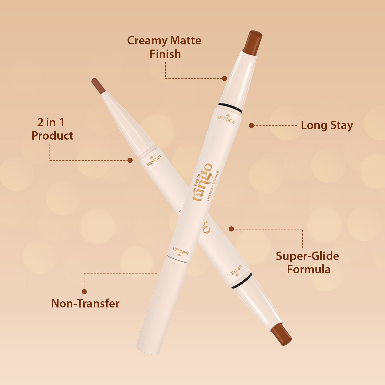 Two To Tango Lip Liner + Lipstick & Double Drama Kajal+ Eyeliner