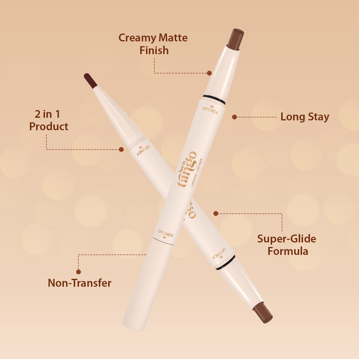 Two To Tango Lip Liner + Lipstick & Double Drama Kajal+ Eyeliner