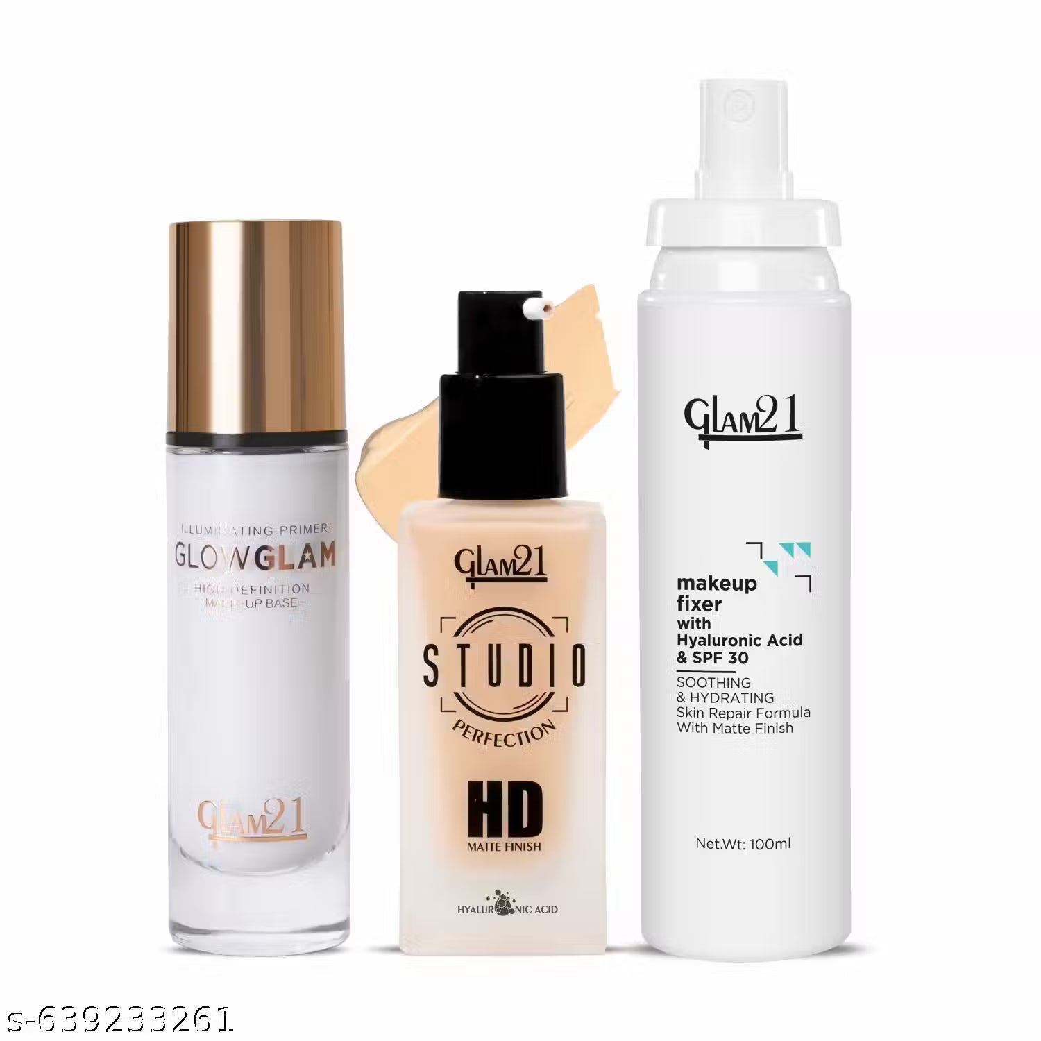 Complete HD Makeup Base Kit with Primer, Foundation & Makeup Fixer Spray