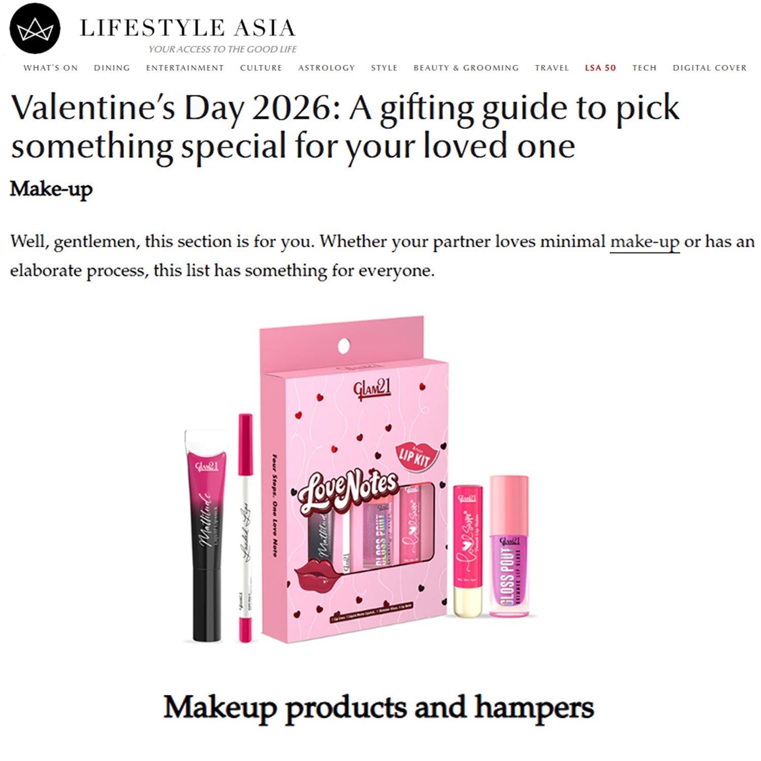 Love Notes Lip Kit Featured in Lifestyle Asia