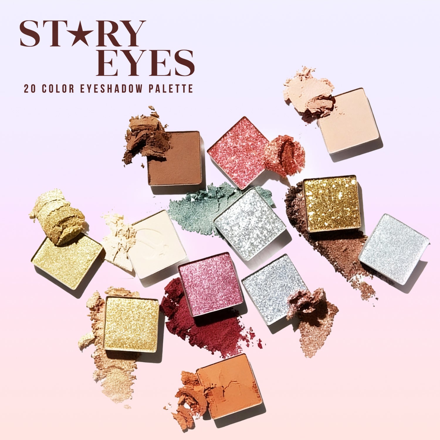 20 Color Eyeshadow Palette Combination of Mattes and Shimmers