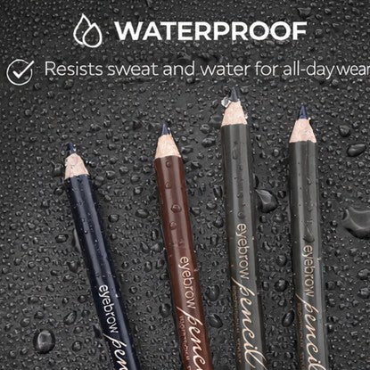 Glam21 4-in-1 Eyebrow Pencil Set - Black, Brown,Grey &amp; Dark Brown (Pack of 4)