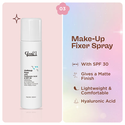Complete HD Makeup Base Kit with Primer, Foundation &amp; Makeup Fixer Spray