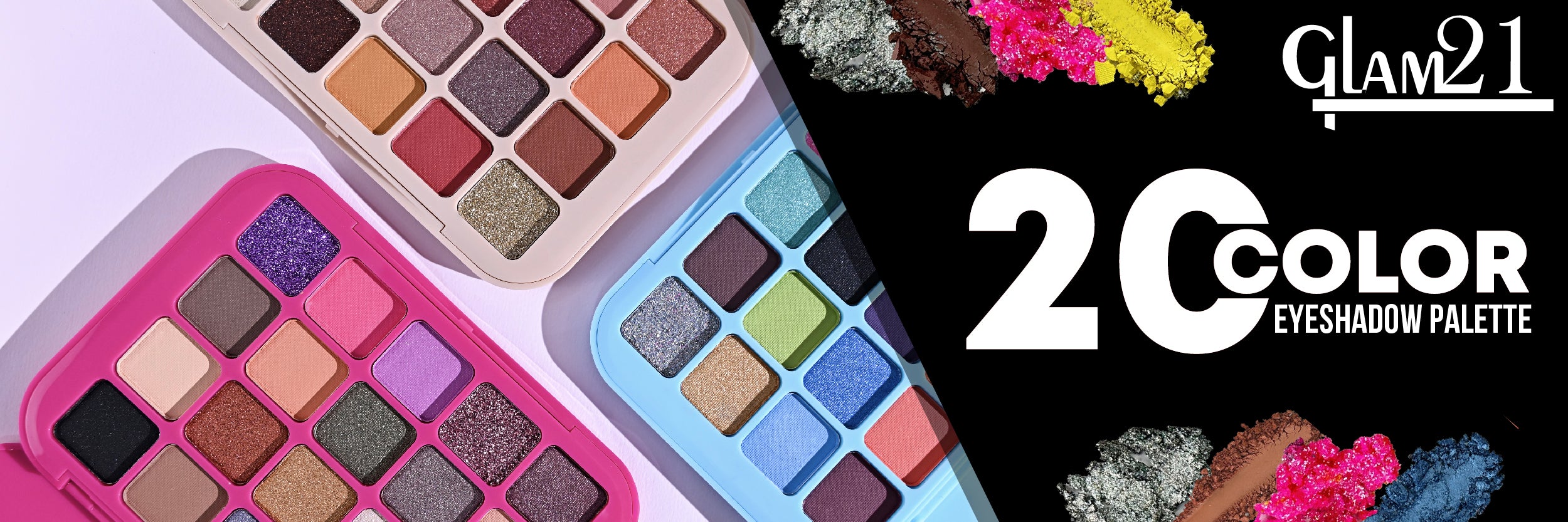 20 Color Eyeshadow Palette Combination of Mattes and Shimmers banner