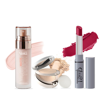 Compact Powder+Non-Transfer Lipstick+Silk Foundation Combo