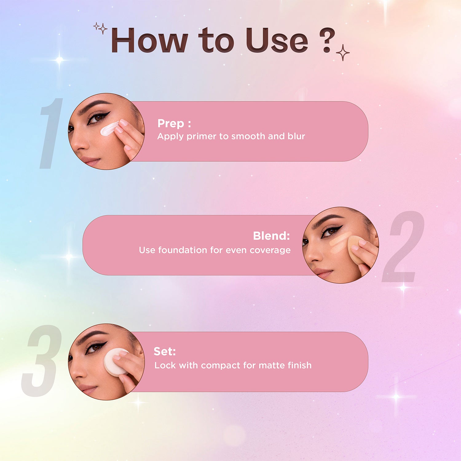 Compact Powder+HD Primer +Silk Foundation Combo