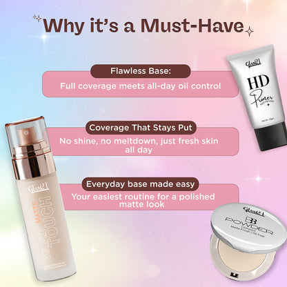 Compact Powder+HD Primer +Silk Foundation Combo