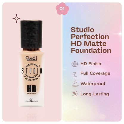 Complete HD Makeup Base Kit with Primer, Foundation &amp; Makeup Fixer Spray