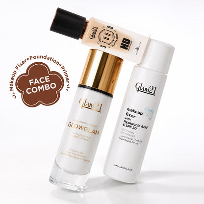 Complete HD Makeup Base Kit with Primer, Foundation &amp; Makeup Fixer Spray