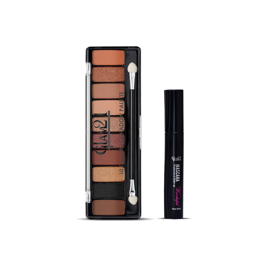 Glam21 Glamour Eyes Duo: Eye Shadow and Mascara Combo  (Pack of 2)