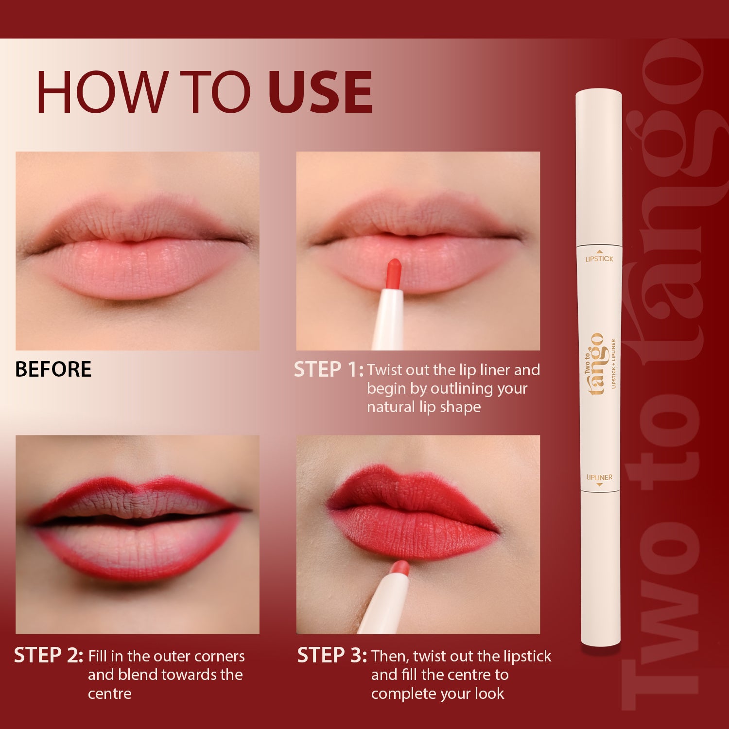 Two To Tango Lip Liner + Lipstick