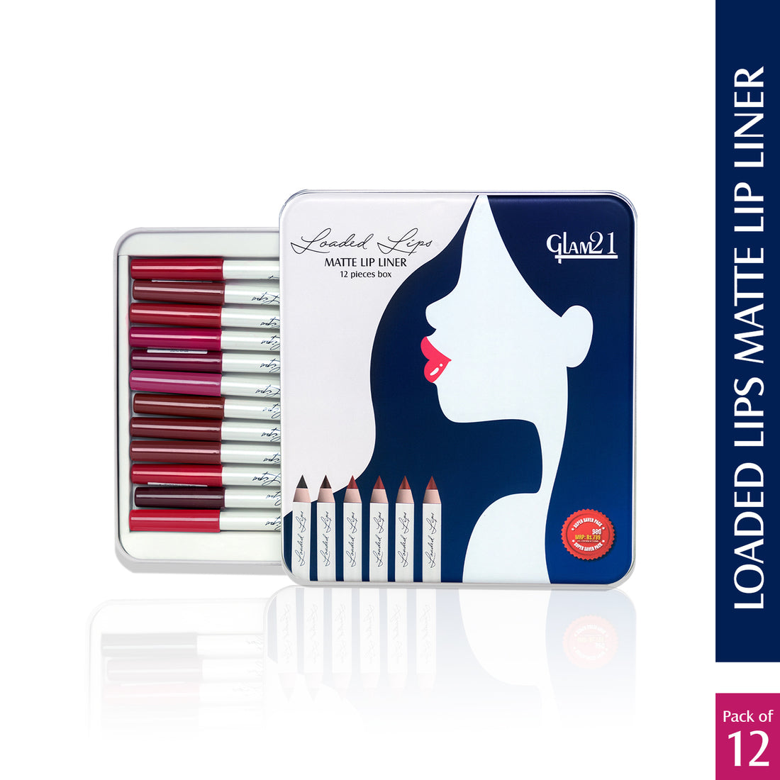 Loaded Lips Matte Lip Liner 12 Pieces Box