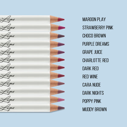 Loaded Lips Matte Lip Liner 12 Pieces Box