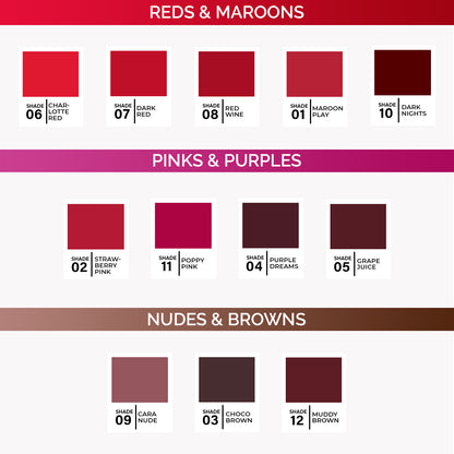 Loaded Lips Matte Lip Liner 12 Pieces Box