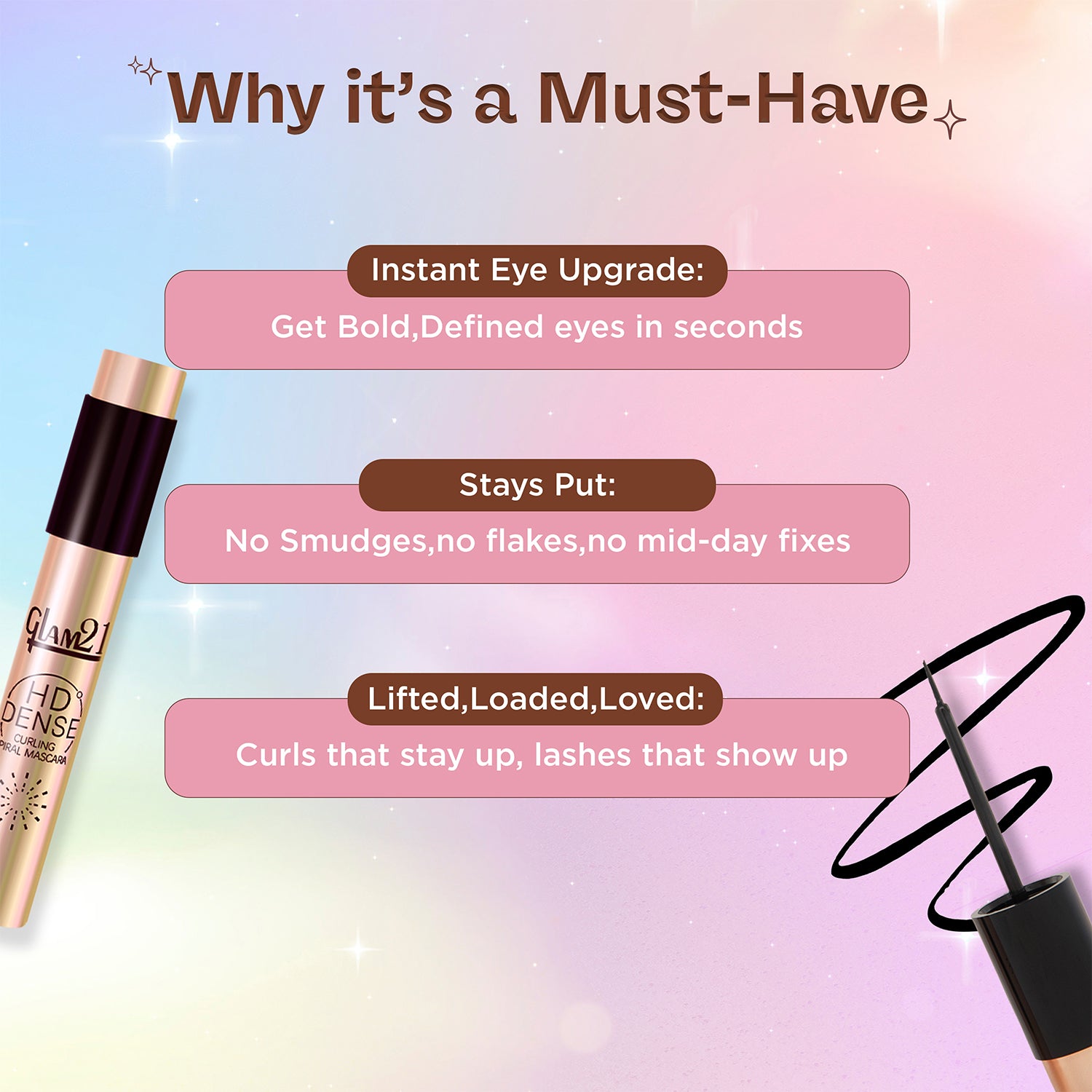 HD Dense Mascara + Eyeliner Black Combo