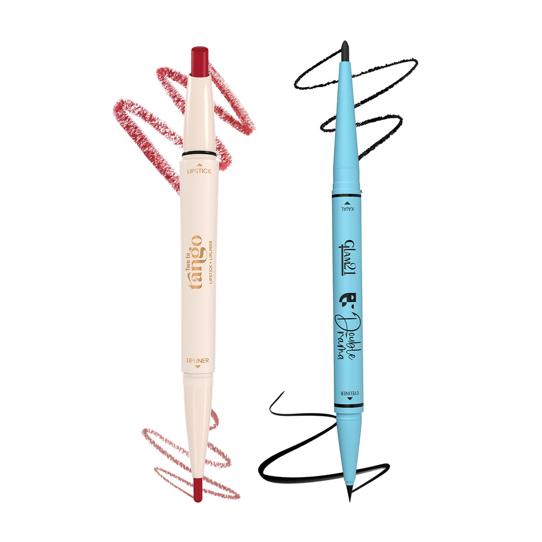Two To Tango Lip Liner + Lipstick &amp; Double Drama Kajal+ Eyeliner