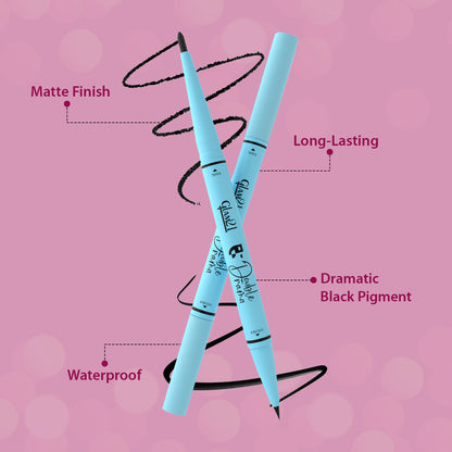 Two To Tango Lip Liner + Lipstick &amp; Double Drama Kajal+ Eyeliner