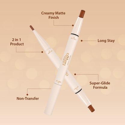 Two To Tango Lip Liner + Lipstick &amp; Double Drama Kajal+ Eyeliner