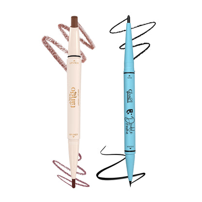 Two To Tango Lip Liner + Lipstick &amp; Double Drama Kajal+ Eyeliner
