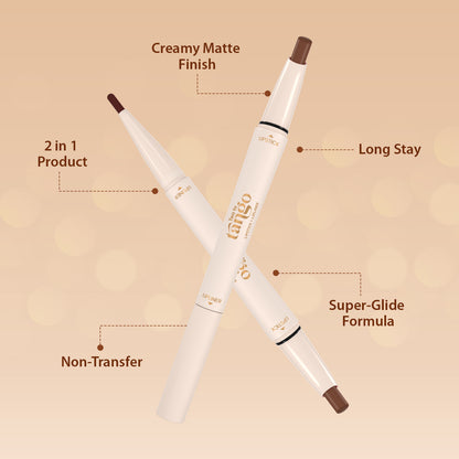 Two To Tango Lip Liner + Lipstick &amp; Double Drama Kajal+ Eyeliner